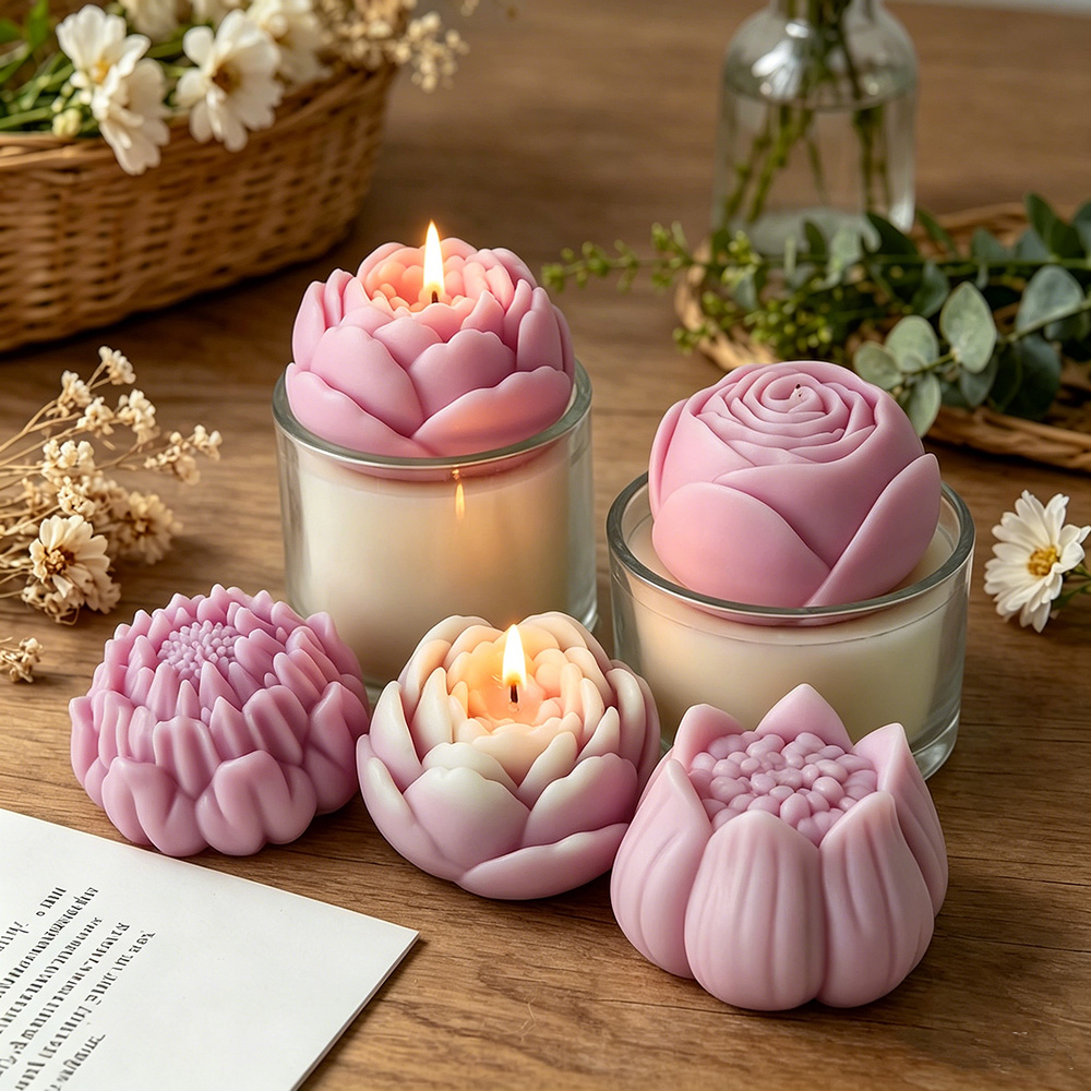 Candle Supplies In Bulk - 3D-форма из силикона для цветов: пион,