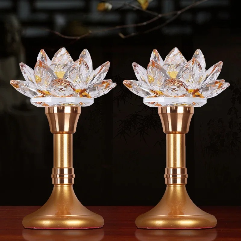 Candle Supplies Europe - Цветной стеклянный подсвечник в форме лотоса,